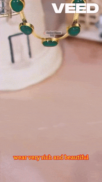 Oval Green Crystal Pendant Necklace Set With Bracelet Freee